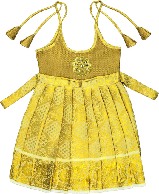 Pattu Pavadai Lehenga Choli Golden- Just Dropped !