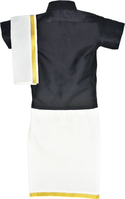 Festive Dhoti & Black Kurta shirt Set - Quality and Stylish