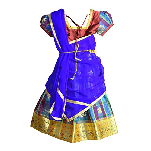 New Half Saree -RHSMaroonBlue- For Your Little One!