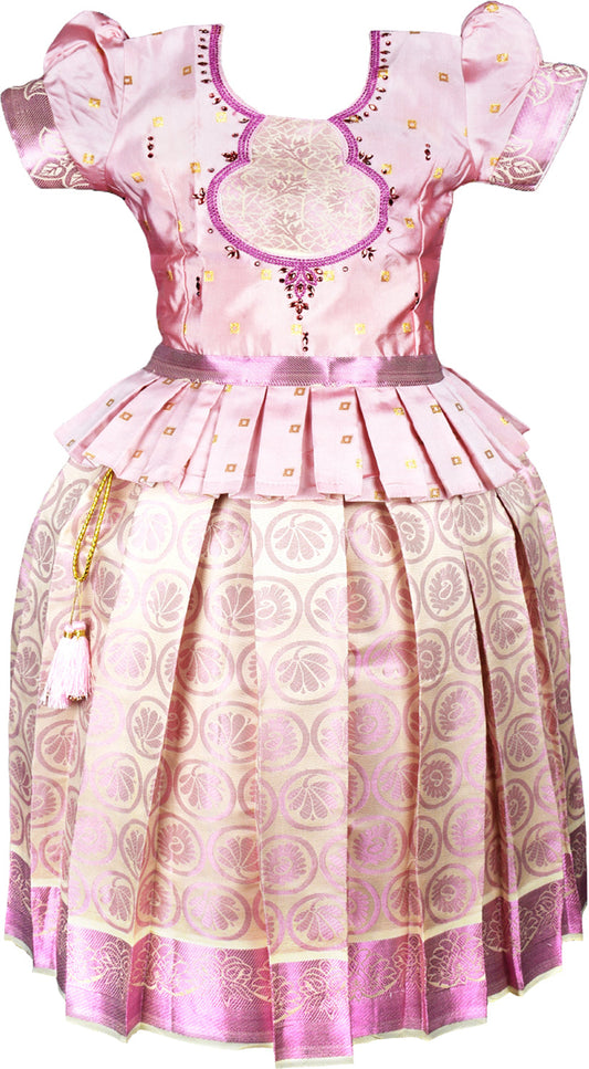 Purple Pattu Pavadai Lehenga Choli - Make her Beautiful