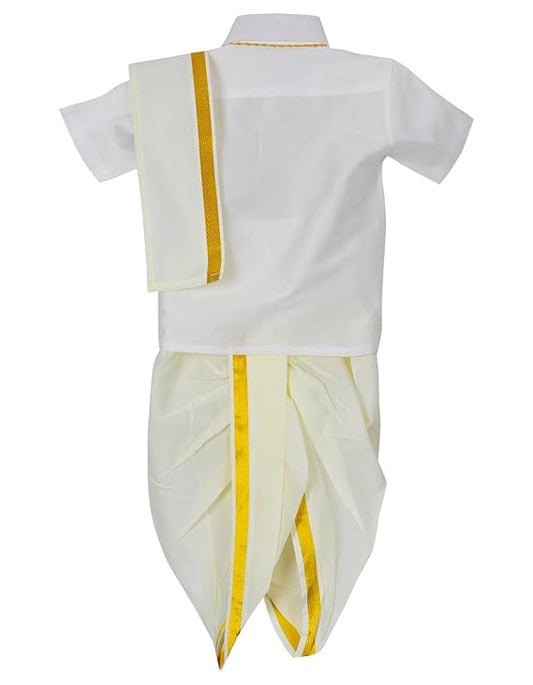 Kids Traditional Pancha Dhoti & CMBW Shirt Set