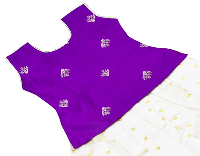 Pattu Pavadai Lehenga Choli- NewB3BPurple- Shop Now !