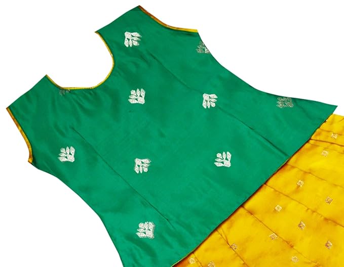 Pattu Pavadai Lehenga Choli-NewB3BGreen- Make her Beautiful