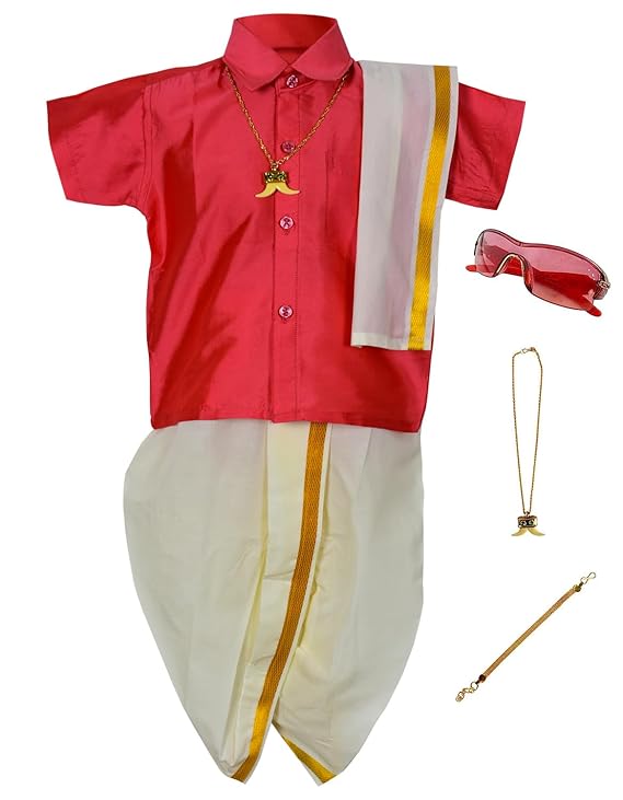 Kids Traditional Pancha Dhoti & Tom Shirt Set
