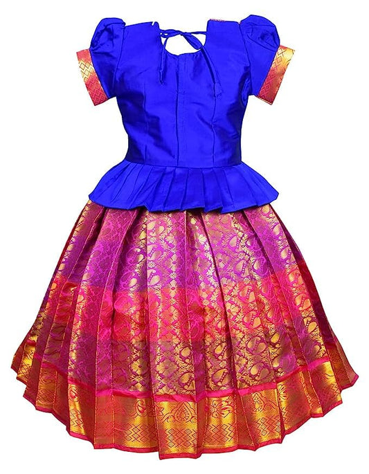 Pattu Pavadai Lehenga Choli-ElaaBlue- Make her Beautiful