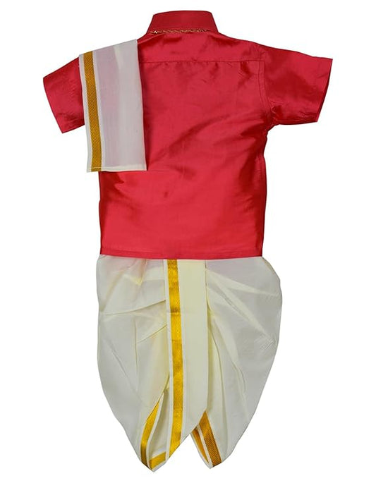 Kids Traditional Pancha Dhoti & Tom Shirt Set