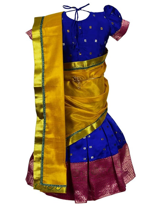 New Half Saree -ButtiHSblueGold- For Your Little One!
