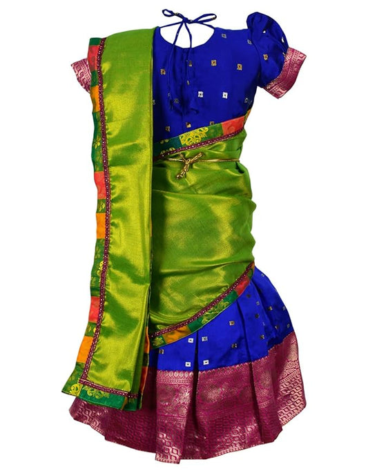 New Half Saree -ButtiHSblueGreen- For Your Little One!