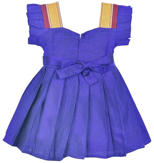 Pattu Frock Pure Cotton-KhanF3Blue- Just Dropped !