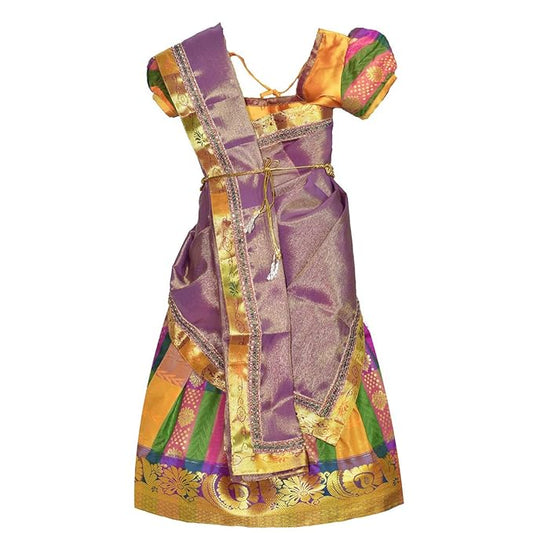 New Half Saree -RHSGoldViolet- For Your Little One!