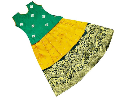 Pattu Pavadai Lehenga Choli-NewB3BGreen- Make her Beautiful