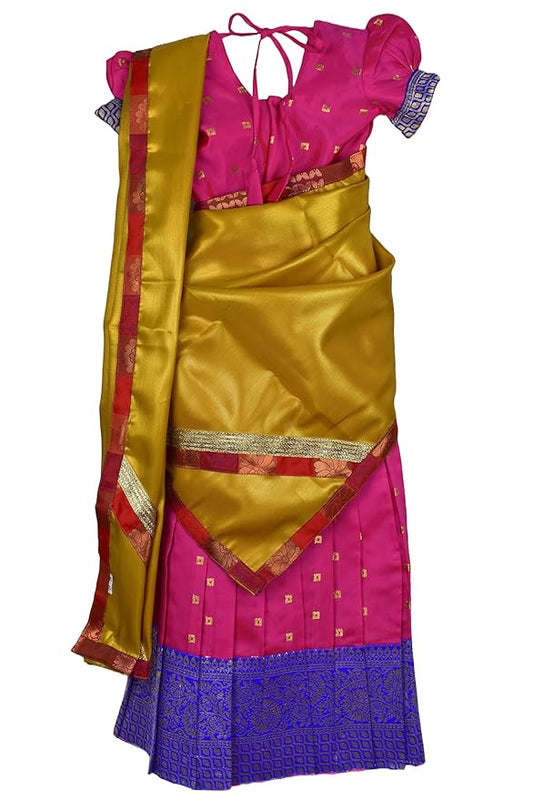 kids Half Saree- ButtiHSPinkGold- For Your Little One!