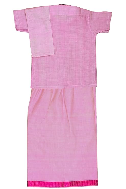 Kids Tissue JARI Pink Shirt Dhoti Set - Buy Now