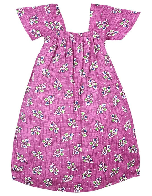 Pink Cotton Kids Nighty - Soft & Comfortable