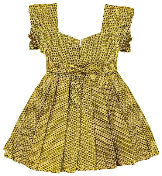 Pattu Frock Pure Cotton-KhanF3Yellow- Just Dropped !