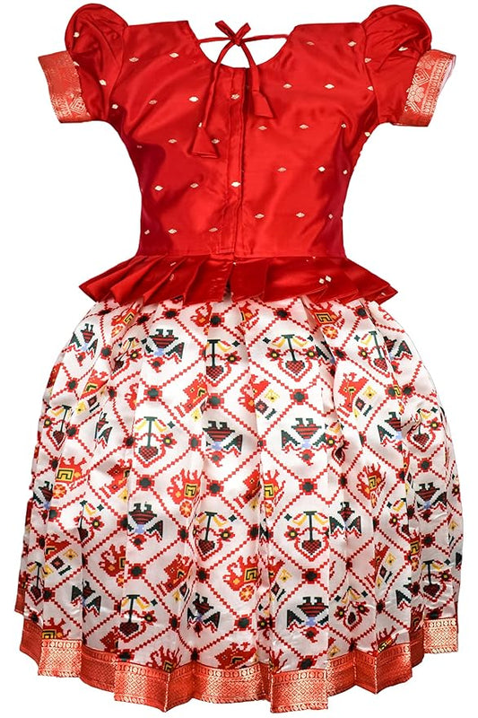 Pattu Pavadai Lehenga Choli-TrendPPRed- Make her Beautiful