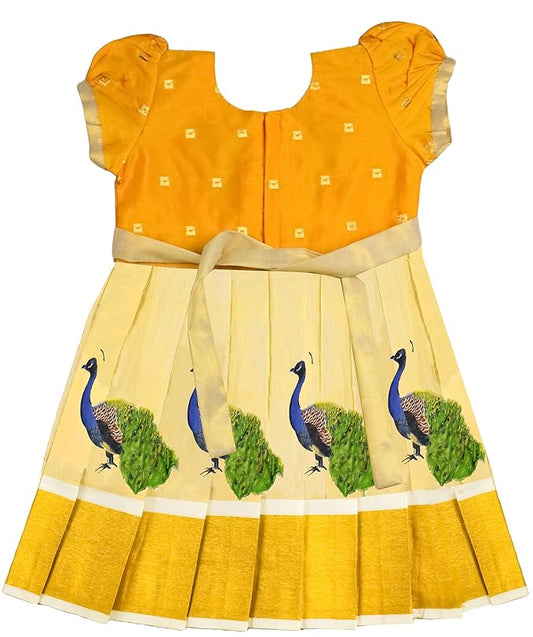 Pattu Frock with Head Band-KrishFGold- Just Dropped !