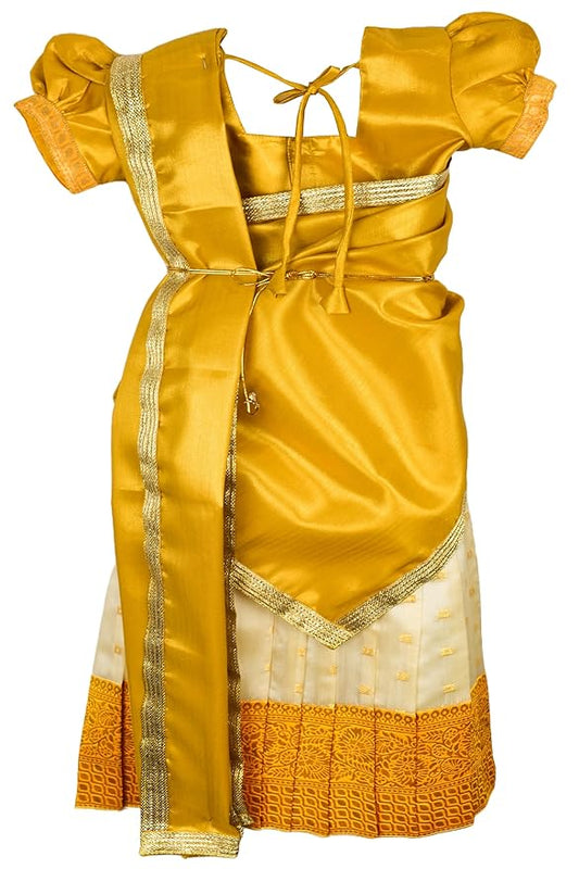 Gold Half Sarees for kids - For Your Little One!