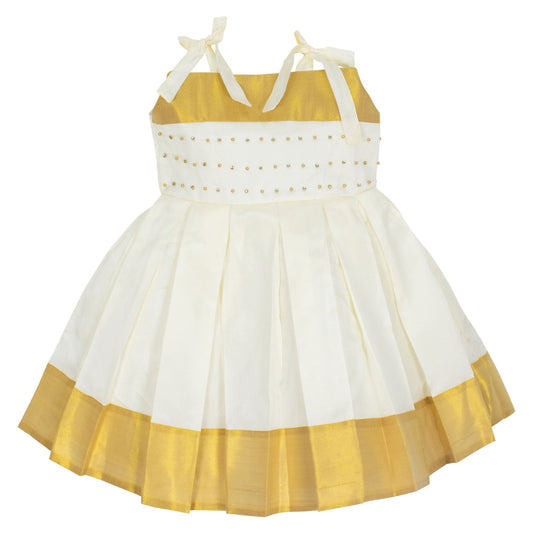 Baby Girls White Cotton Blend lehenga choli - Just Dropped!