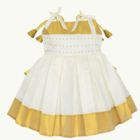 Baby Girls White Cotton Blend lehenga choli - Just Dropped!