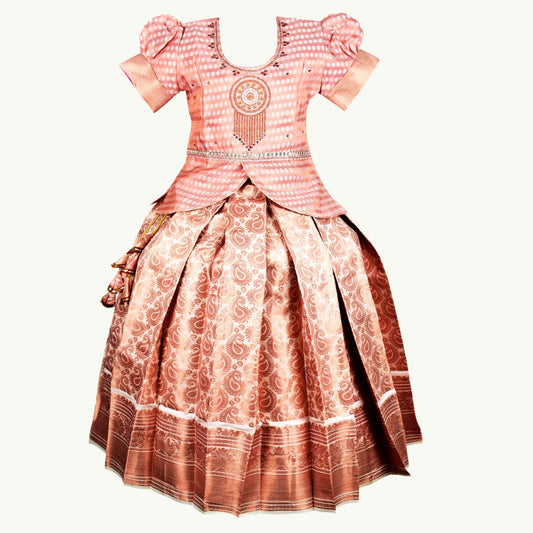 BrownBerry Pattu Pavadai Lehenga Choli - Make her Beautiful