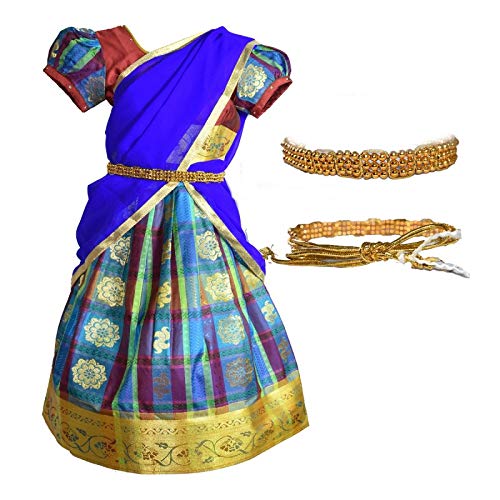 New Half Saree -RHSMaroonBlue- For Your Little One!