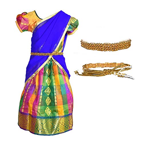 New Half Saree -RHSGoldBlue- For Your Little One!
