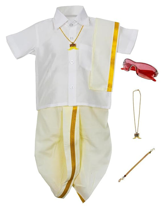 Kids Traditional Pancha Dhoti & CMBW Shirt Set