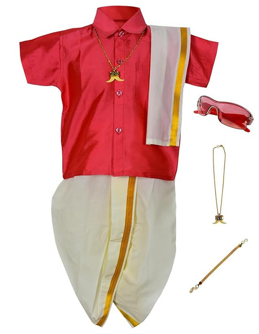 Kids Traditional Pancha Dhoti & Tom Shirt Set