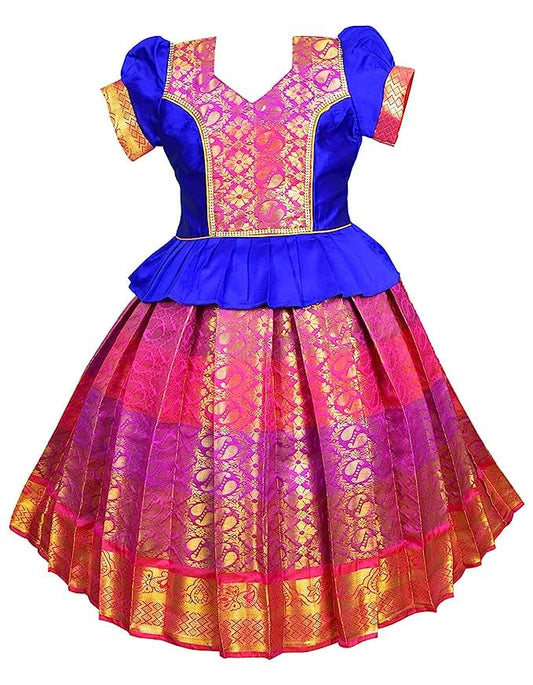 Pattu Pavadai Lehenga Choli-ElaaBlue- Make her Beautiful