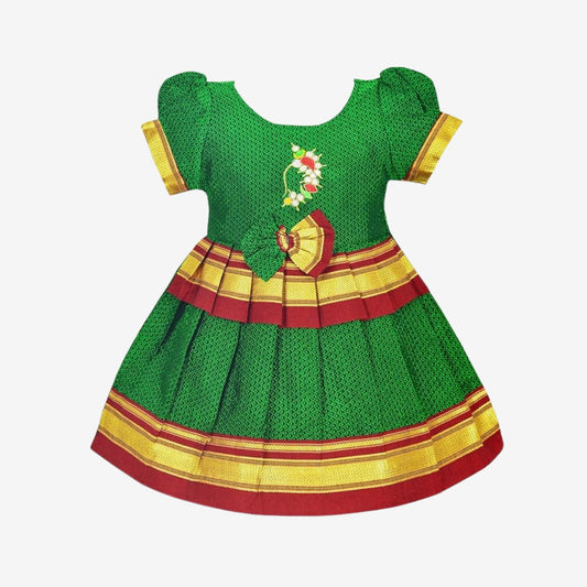 Pattu Cotton Frock-KhanF1Green- Just Dropped !