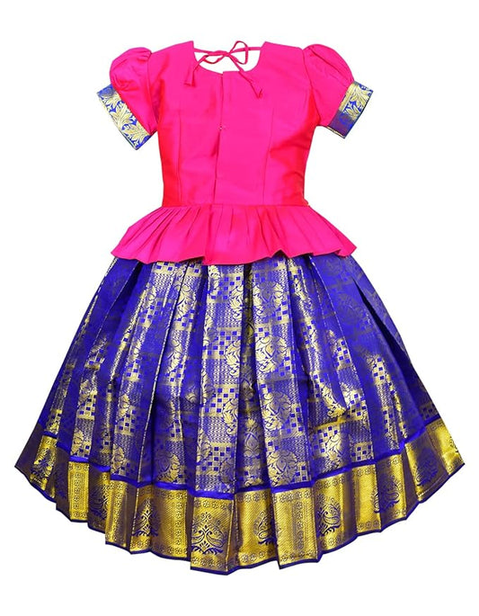 Pattu Pavadai Lehenga Choli-ElaaPink- Make her Beautiful