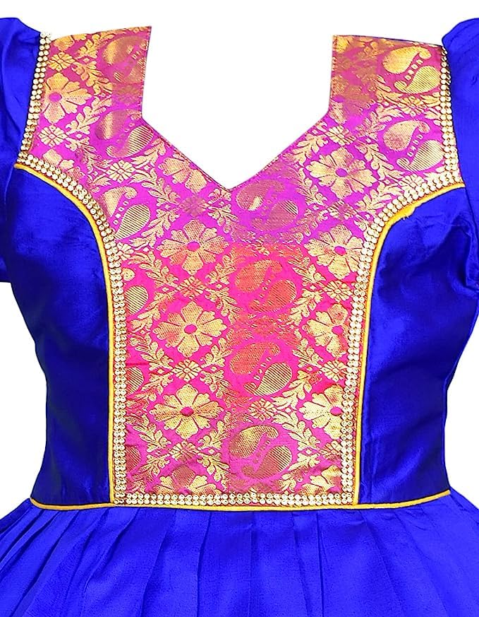 Pattu Pavadai Lehenga Choli-ElaaBlue- Make her Beautiful