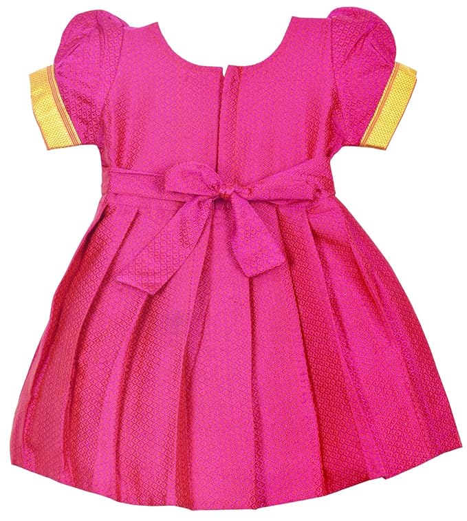 Pattu Cotton Frock-KhanF1Pink - Just Dropped !