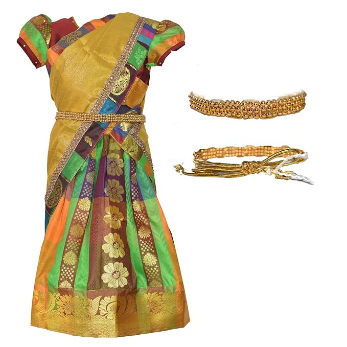 New Half Saree -RHSMaroonGold- For Your Little One!