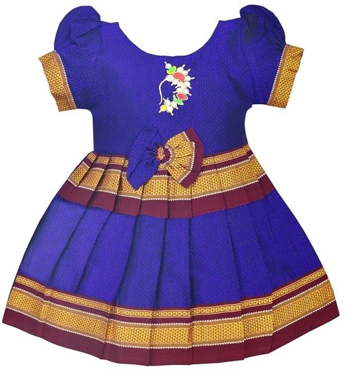 Pattu Cotton Frock-KhanF1Blue - Just Dropped !