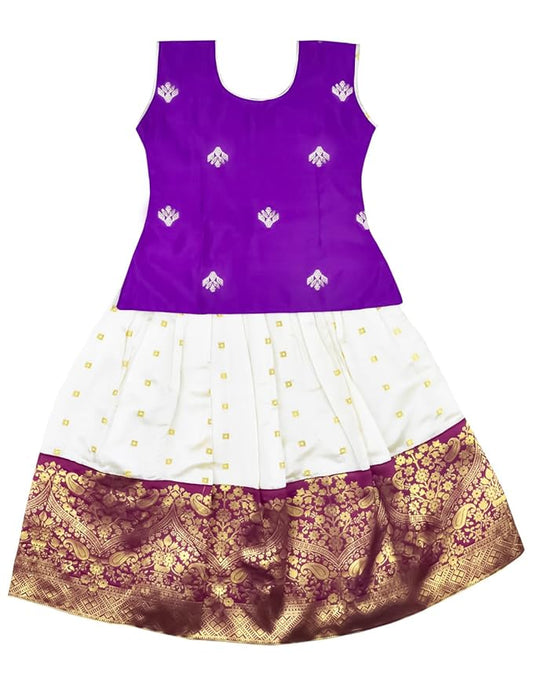 Pattu Pavadai Lehenga Choli- NewB3BPurple- Shop Now !