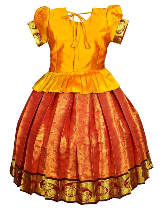 Pattu Pavadai Lehenga Choli-ElaaGold- Make her Beautiful