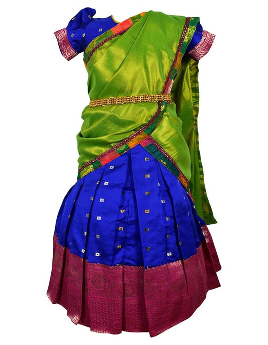 New Half Saree -ButtiHSblueGreen- For Your Little One!
