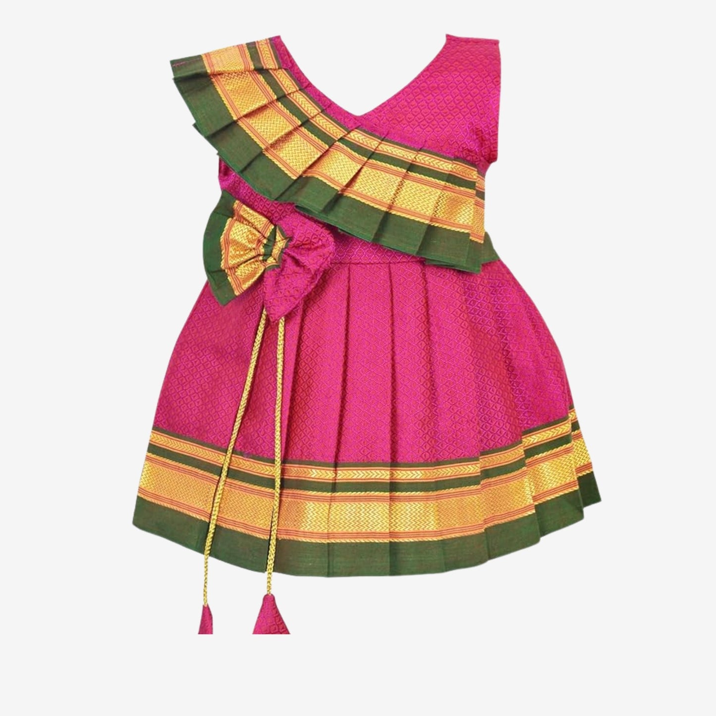 Pattu Cotton Frock-KhanF2Pink- Just Dropped !