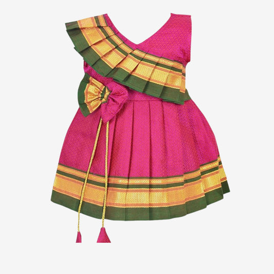 Pattu Cotton Frock-KhanF2Pink- Just Dropped !