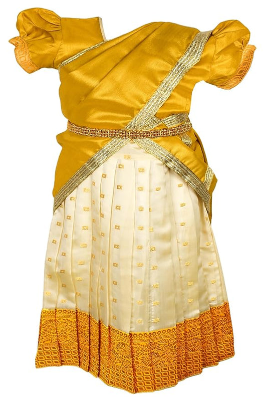 Gold Half Sarees for kids - For Your Little One!