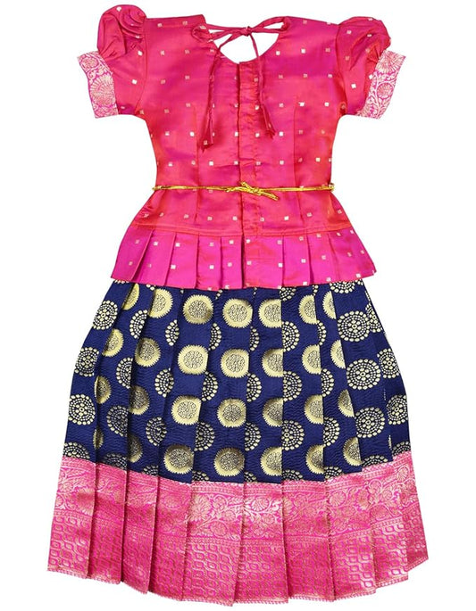 Pattu Pavadai Lehenga Choli-AditiPPink- Make her Beautiful