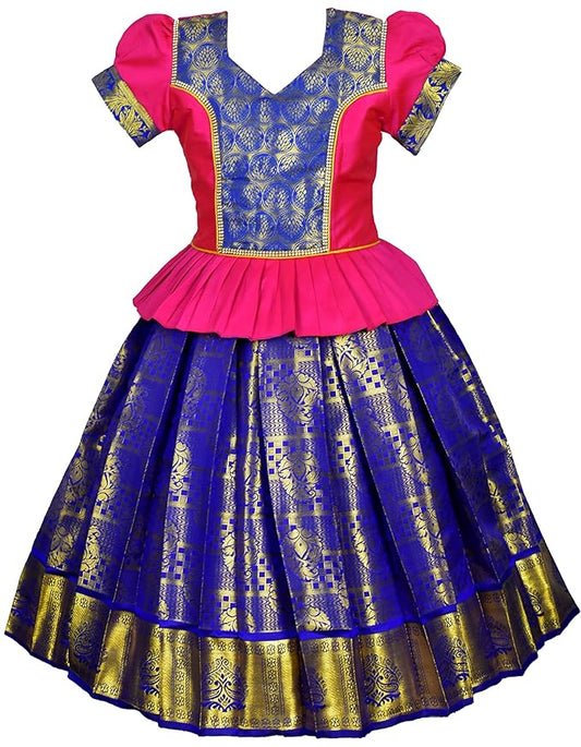 Pattu Pavadai Lehenga Choli-ElaaPink- Make her Beautiful
