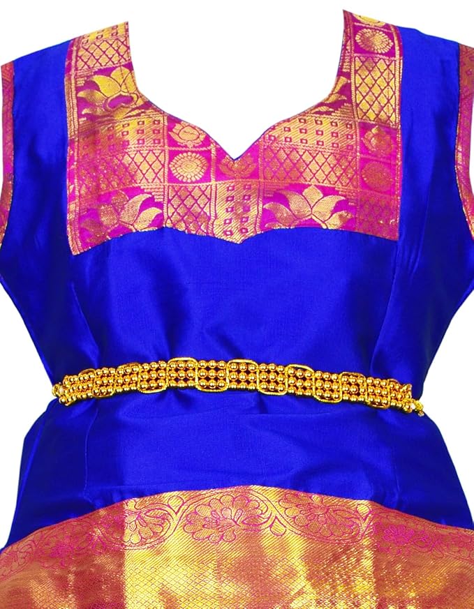 Pattu Pavadai Lehenga Choli-BL2Blue- Make her Beautiful