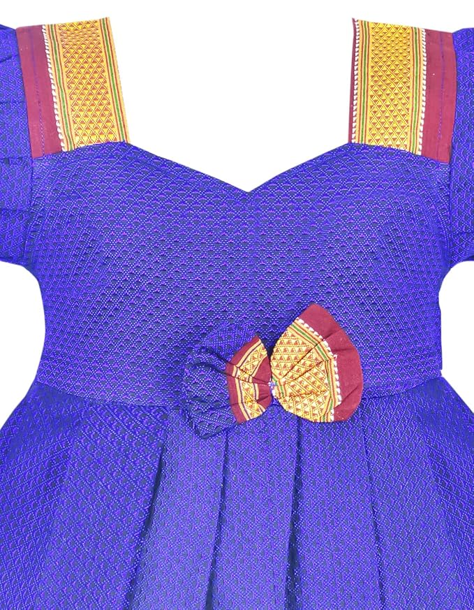 Pattu Frock Pure Cotton-KhanF3Blue- Just Dropped !