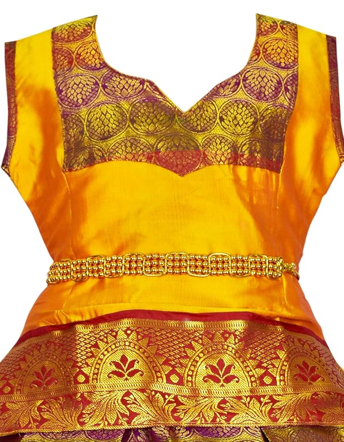 Pattu Pavadai Lehenga Choli- BL2Gold- Make her Beautiful