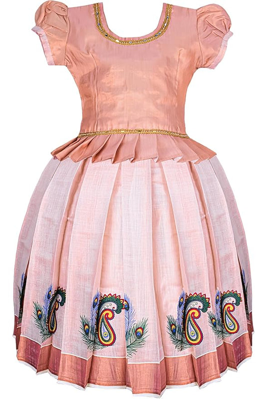 Pattu Pavadai Lehenga Choli Copper- Buy Now!