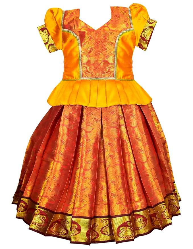 Pattu Pavadai Lehenga Choli-ElaaGold- Make her Beautiful