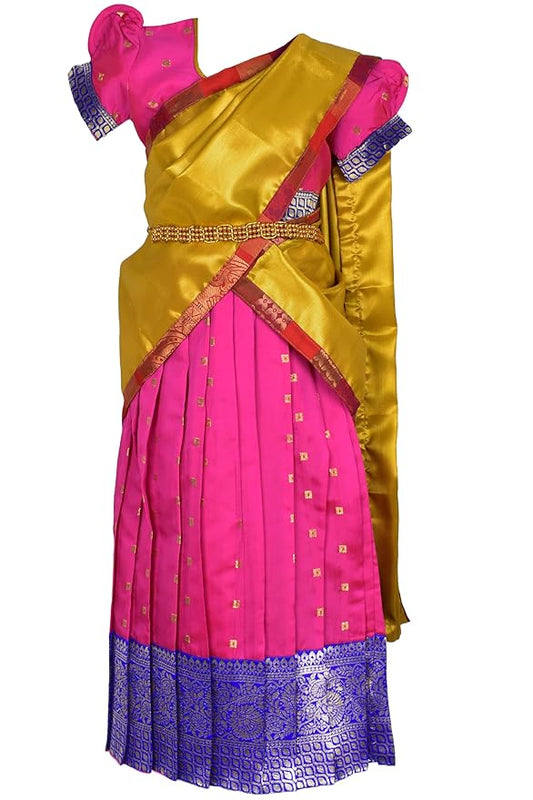 kids Half Saree- ButtiHSPinkGold- For Your Little One!